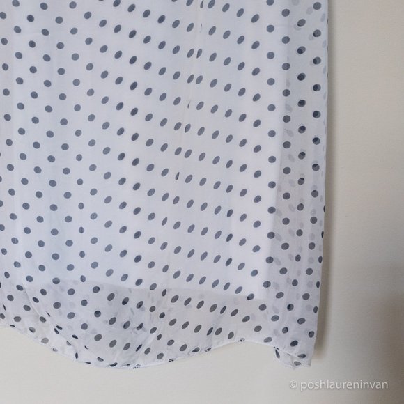 Plum Silk-Blend Sleeveless Top  *NWT* – White / Navy / Polka Dot – US S - Picture 12 of 14